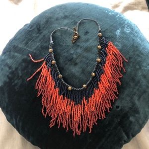 Colorful beaded collar necklace 🦩🌴